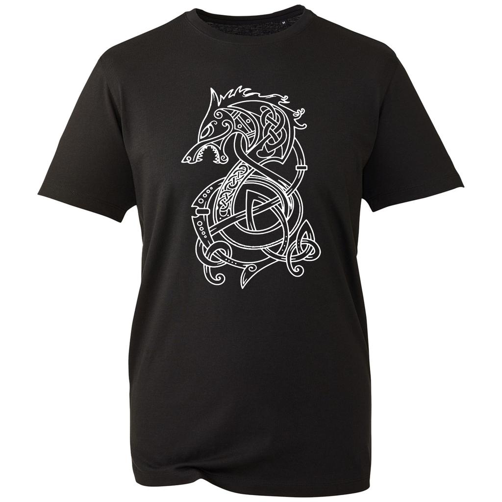 Norse Mythology Wolf T Shirt Unisex Funny Celtic Knot Graphic Novelty Tribal Tee