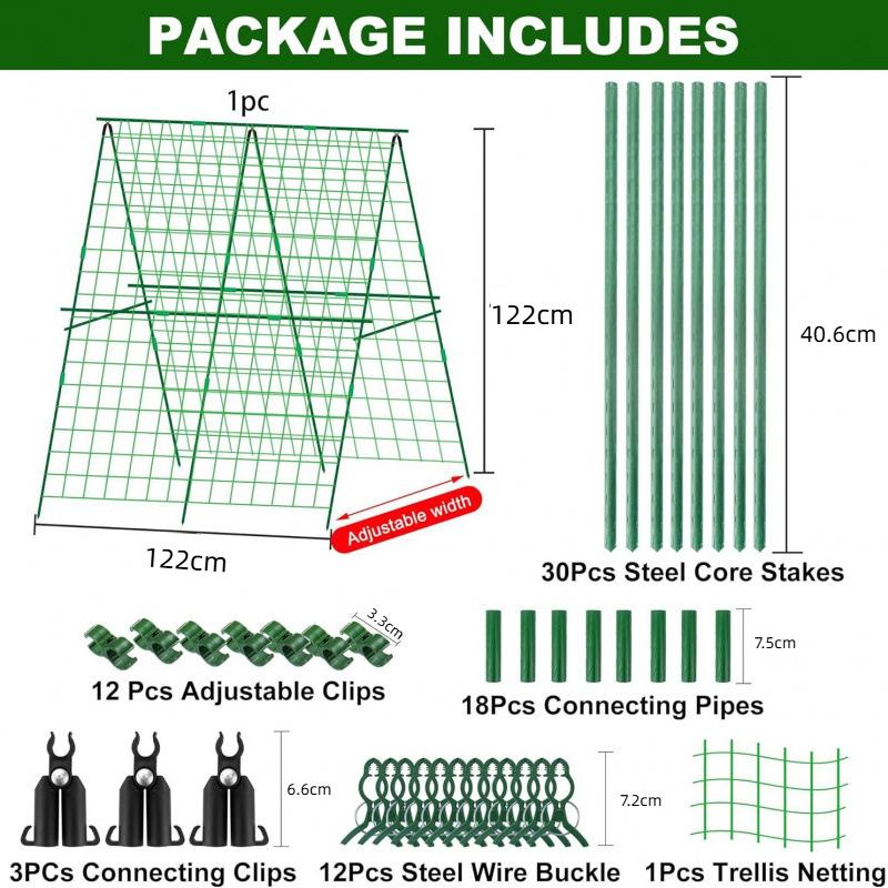 

Складная А-образная садовая решетка с сеткой, поддерживает огурцы, помидоры, цуккини на высоких грядках