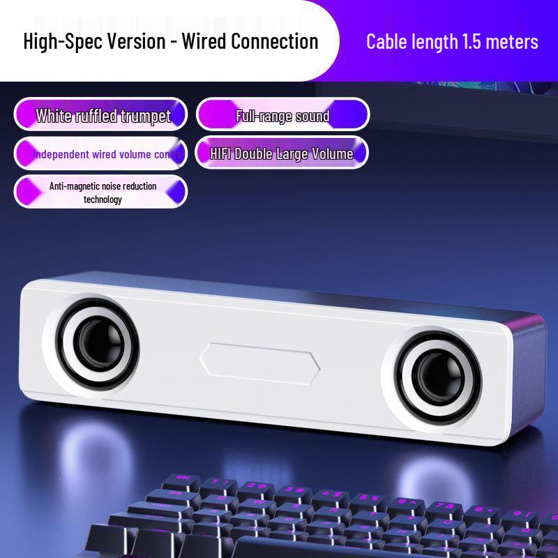 Bluetooth Desktop Speakers with Wired Subwoofer Soundbar for Home and Gaming Use