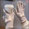Cute Keep Warm Knitted Gloves Windproof Cold Protection Winter Gloves with Five Fingers Touch-screen Gloves Girl Women
