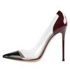 Hot-selling Pointed Splicing Transparent Cm High-heeled Women's Versatile Single Shoes