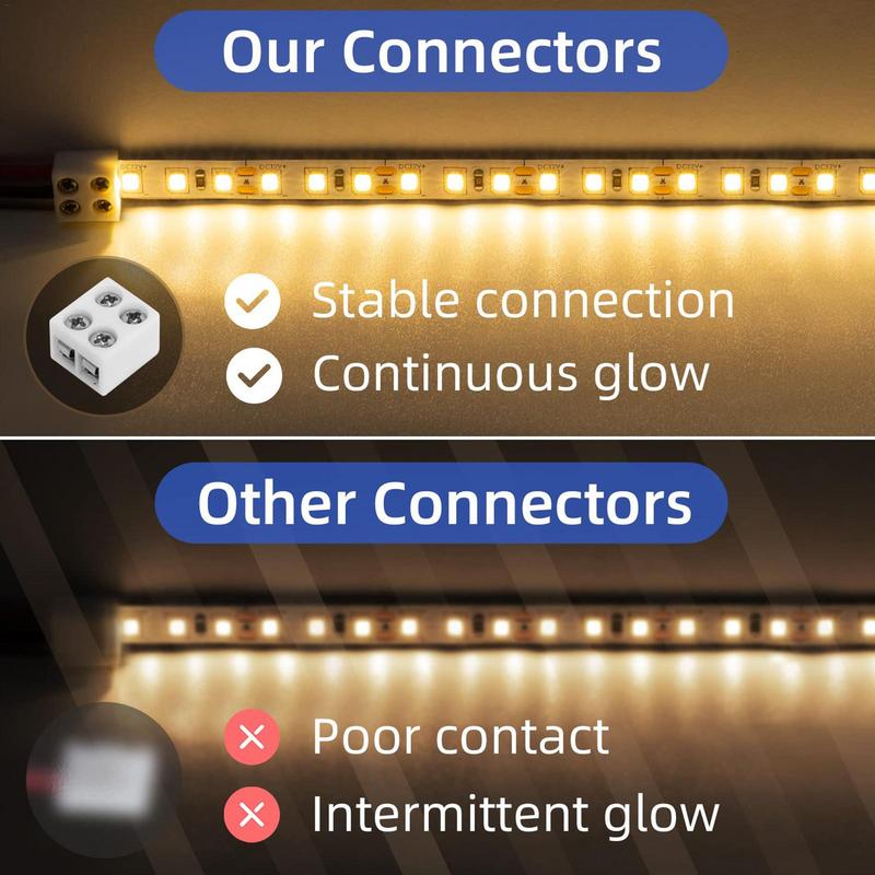 LED Light Adapter Connector Sturdy LED Connector 8mm User-Friendly LED Light Connectors Versatile LED Strip Light Connectors &