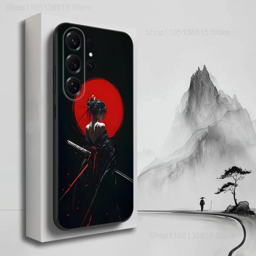 Cool Art Warrior Woman Phone For Samsung S22,S25,S24,S23,Ultra,FE,Plus,S21,S20,S10,S9,Lite,Soft Silicone Black