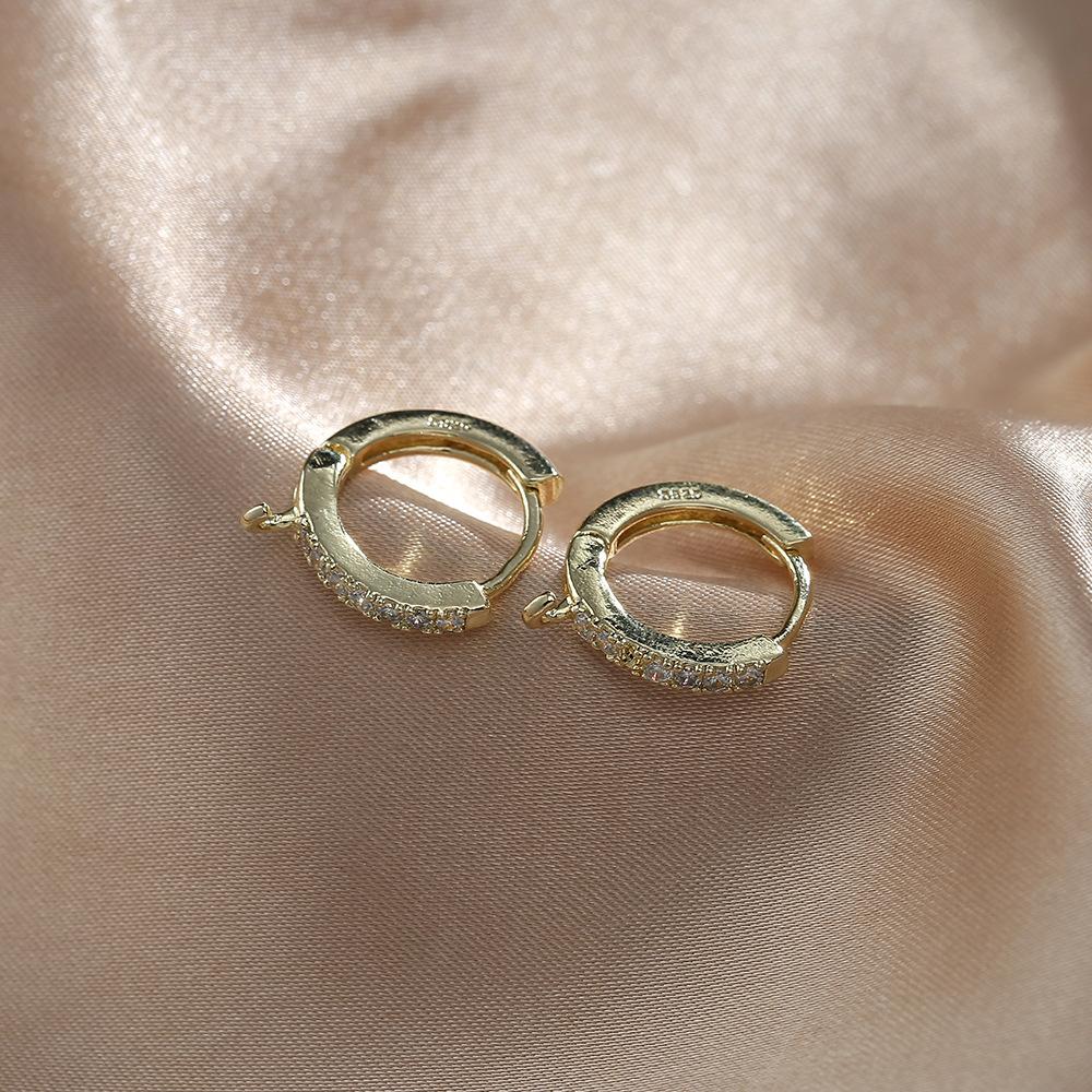 Simple Metal Earrings For Women, French Personalized Accessories, Versatile Earrings, Zircon Earrings, Ear Buckles.