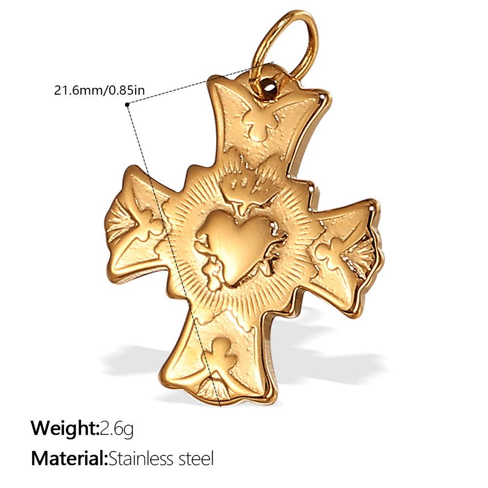 

DIY Cross Pendant Stainless Steel Zircon Diamond Necklace