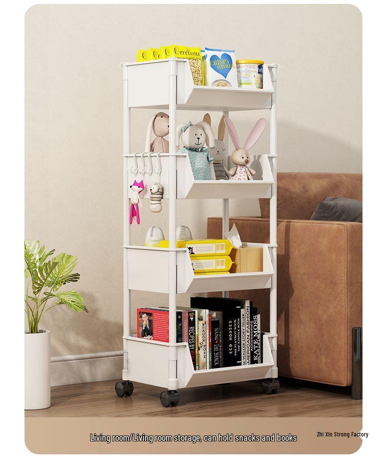 Movable Multi-layer Kitchen Storage Rack for Toys, Snacks, Fruits & Vegetables - Floor-standing and Multi-functional Shelf.
