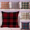 Plaid Luxury Cushion Cover Natural Linen Pillow Case DoubleSided Print Decorative Sofa Pillowcase Home Decor Gift