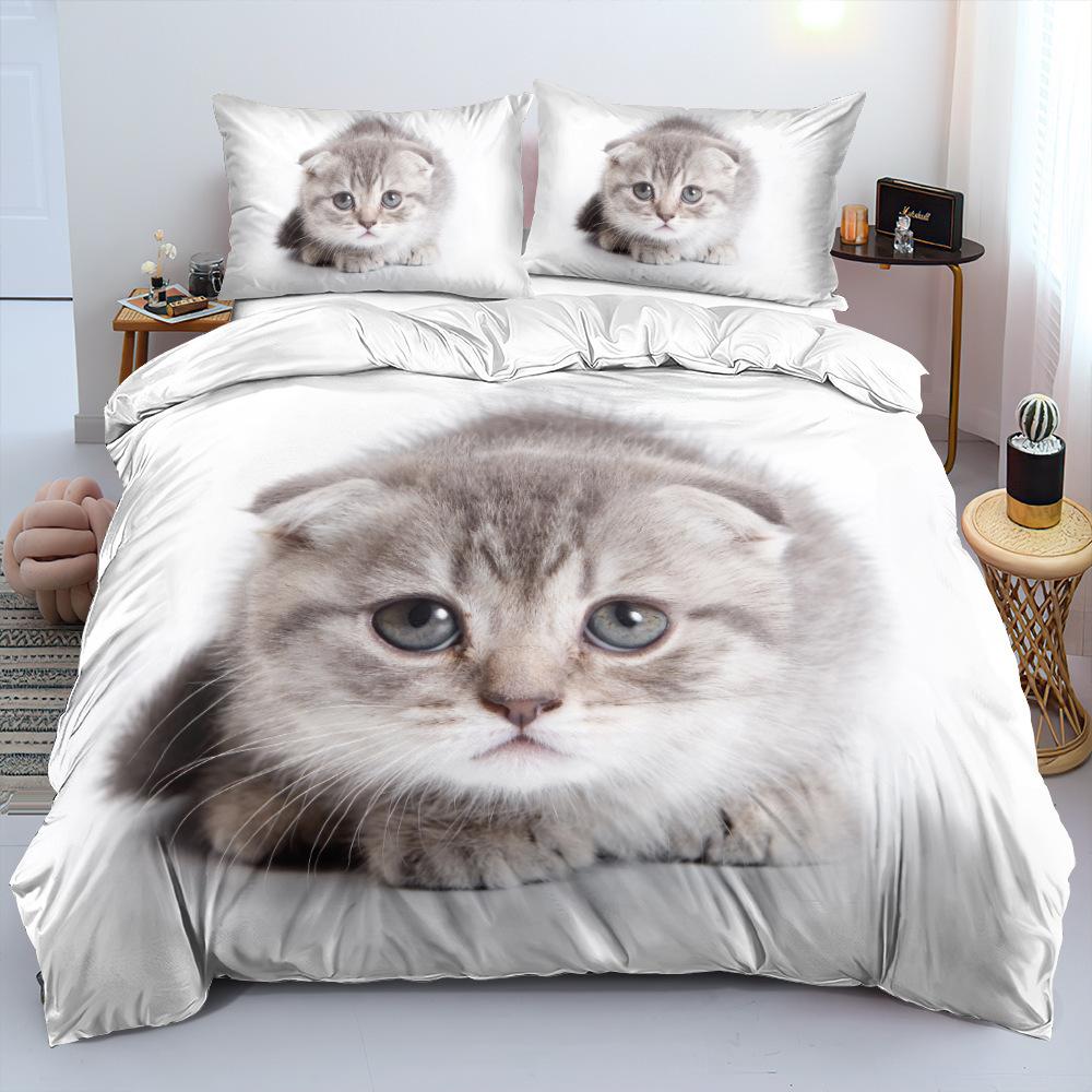 2/3pcs Bedding Set Digital Print Comfortable Duvet Cover for Home Bedroom Decoration, 1 Duvet Cover and 2pillowcase with Zippers