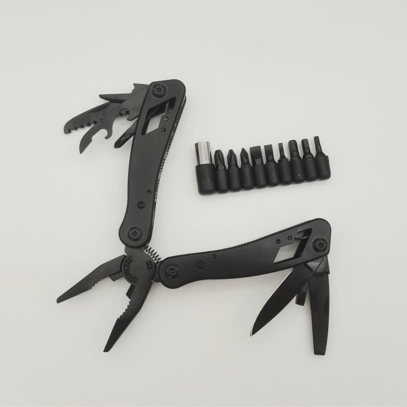 Outdoor Emergency Tool Pliers Stainless Steel Blackened Multifunctional Pliers Portable Camping Folding Knife Pliers Tools
