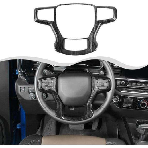 Black Wood Steering Wheel Trim For Chevrolet Silverado 1500 + Accessories US