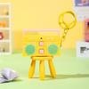 Retro Radio Shape Keychain Bag Hanging Tape Recorder Pendant Small Speaker Key Holder  Woman