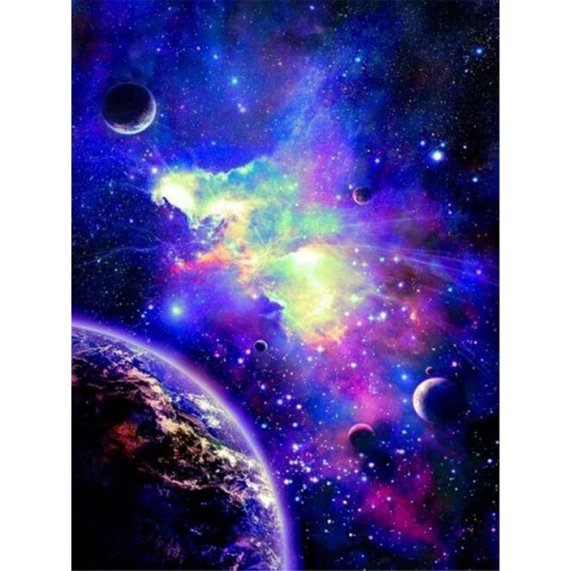 5D Diamond Painting Space 5D DIY Diamond Embroidery Cross Stitch Landscape River Mosaic Craft Kit Home Decor