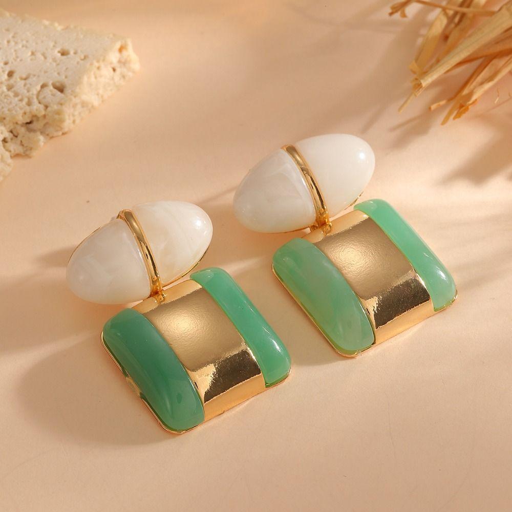 Charm Vintage Stud Earrings Color-block Bohemian Dangle Earring Beach