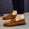 Summer Men Casual Shoes British Suede Leather Loafers Male Breathable Slip- Soft Bussiness Shoes Comfortable Driving Footwear