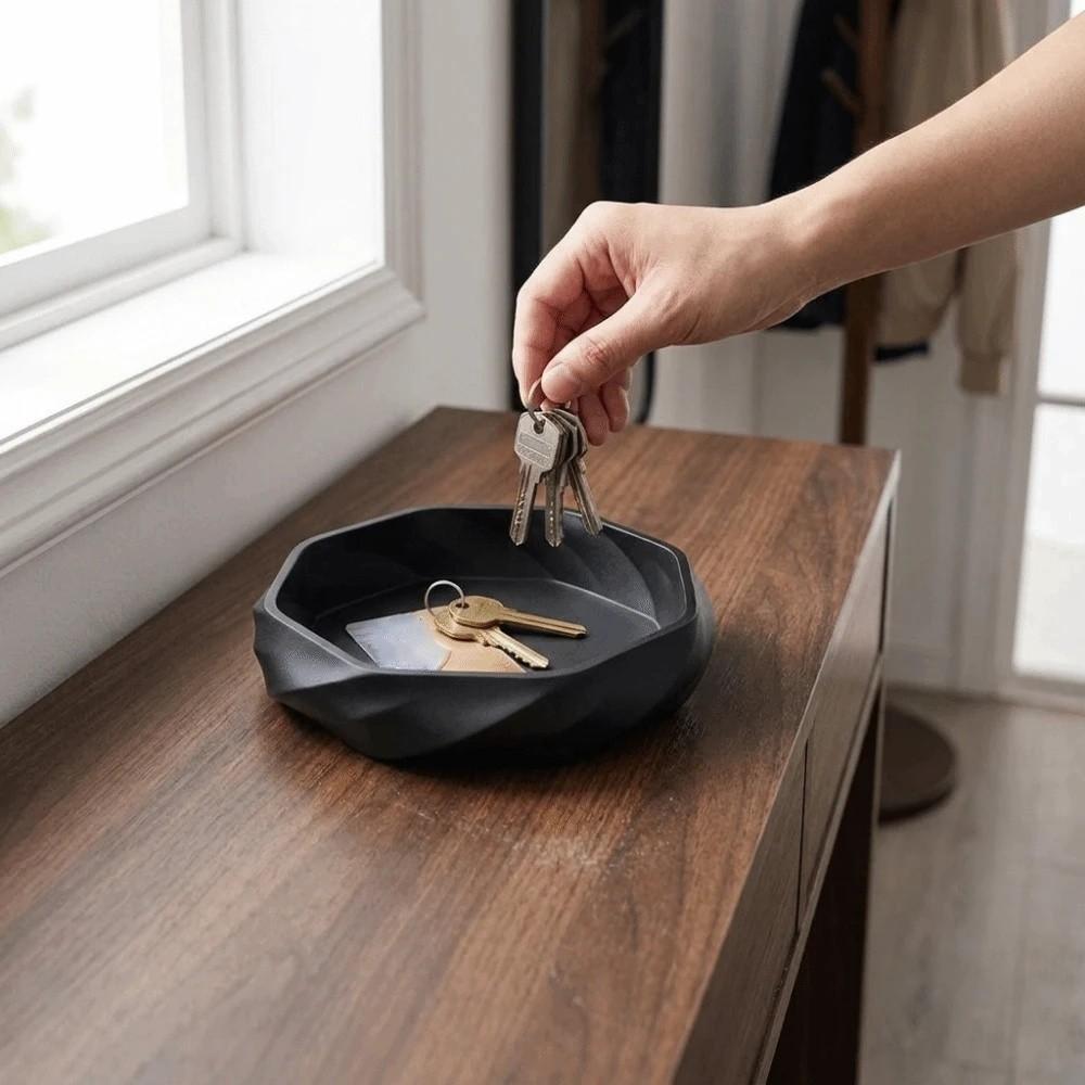 3D Printed Jewelry Dish Simple Desktop Organizer Multi-functional Smooth Swirl Storage Tray Coin
