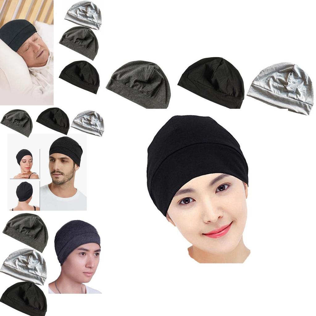 Unisex-Schlafmütze aus Baumwolle für Erwachsene, dünn und atmungsaktiv, ideal für den Winter, perfekt zum Schlafen und für klimatisierte Räume.)