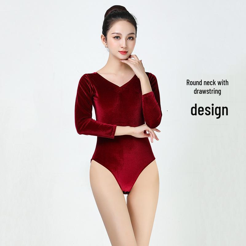 Women's Elegant Gold Velvet Slimming Practice Set for Autumn/Winter