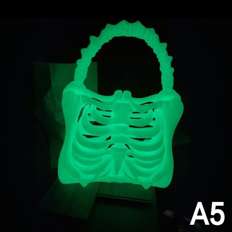 3D Tištěná Taška Kosti Kostry Gotická Peněženka Kostry Strašidelná Realistická Kabelka Hrudního Koše Funkční Kapsa Halloweenská Párty s Tematikou