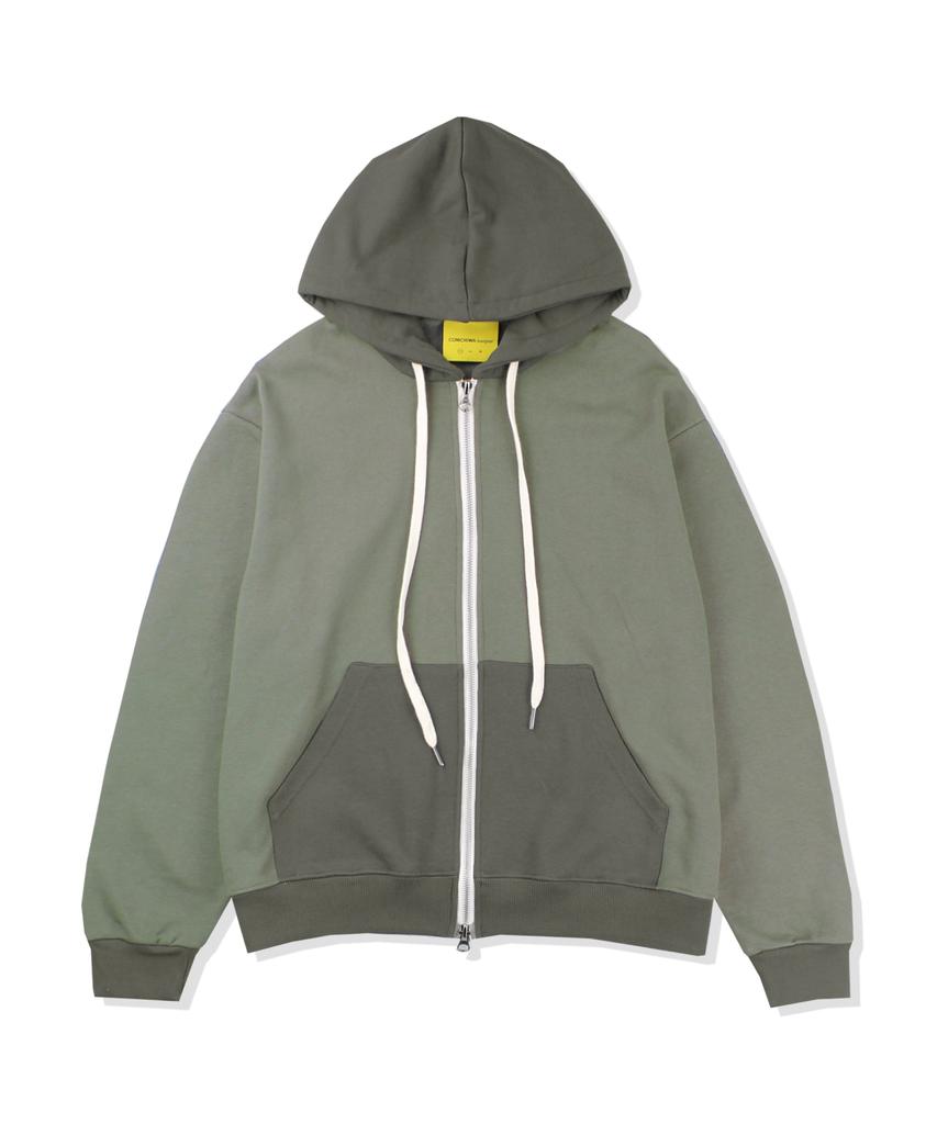 Conichiwa Bonjour Cb Tone Zip-Up Hoodie (Khaki/Olive)