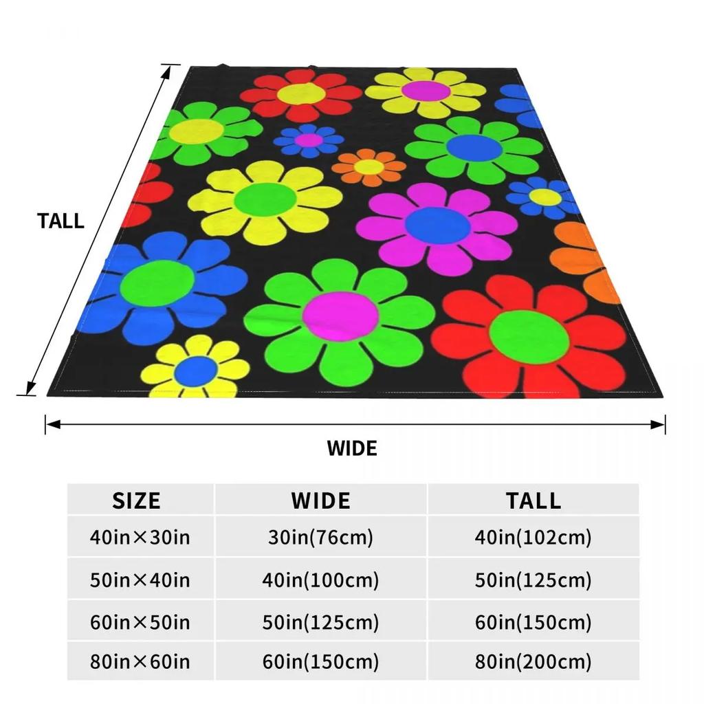 Hippy Flower Stokrotka Wiosenny Wzór Koce Miękki Koc Flanelowy Miękki Na Cały Sezon Piknik Biuro Koce Aksamitne Ciepłe Koce