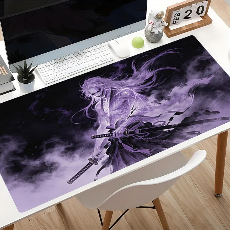 Popular Esports Mouse Pad Nonslip Anime Desk Mat Gaming Pc Computer Keyboard Pad Hd Print Japanese Samurai Extended Mousepad