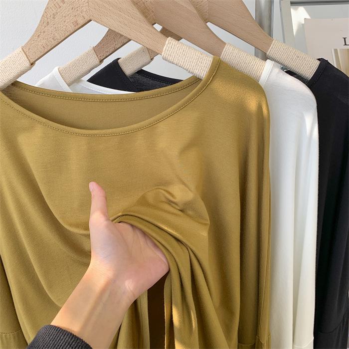 Løstsittende langermet dame-dansebekledning med rund hals - Moderne ensfarget solbeskyttelse