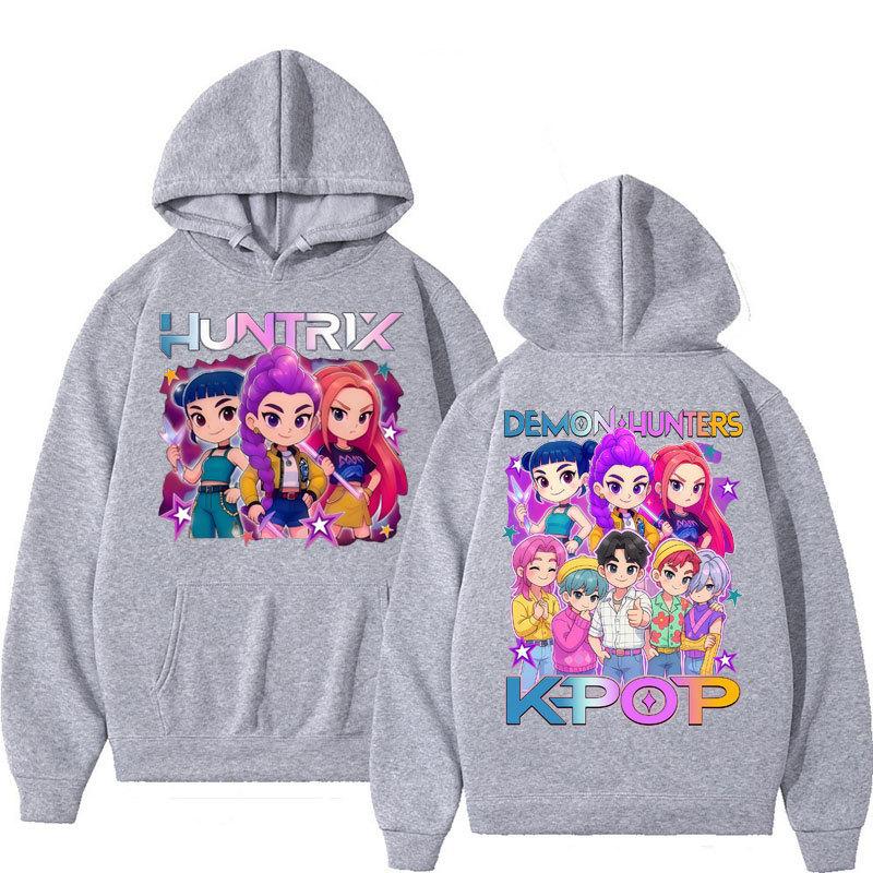 

Unisex Hoodies & Sweatshirts KPop Anime Demon Hunters Fashion Popular Hoodies XXXL серый