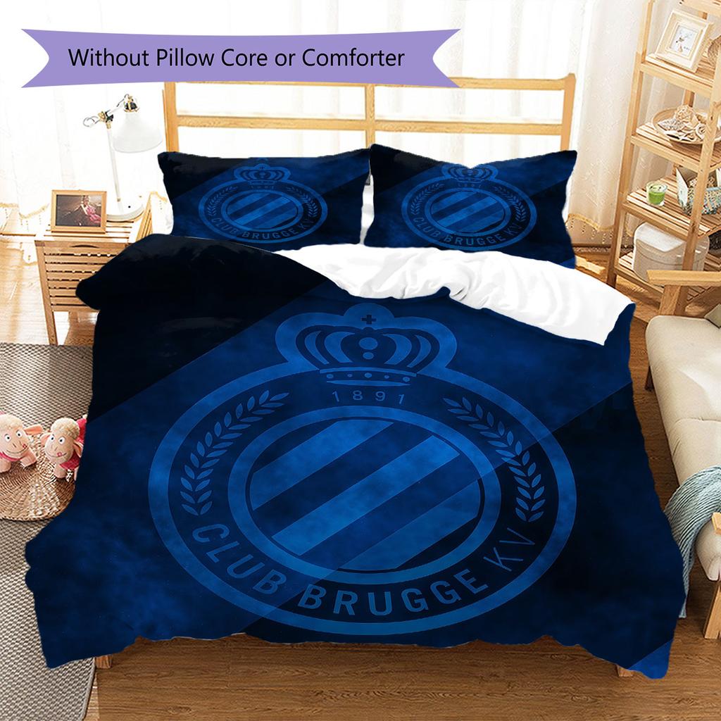 Club Brugge KV Pattern Bedding,Quilt Set Quilt Cover Pillowcase Home Birthday Gift(1 * Duvet Cover + 2 * Pillowcase, Without Core)