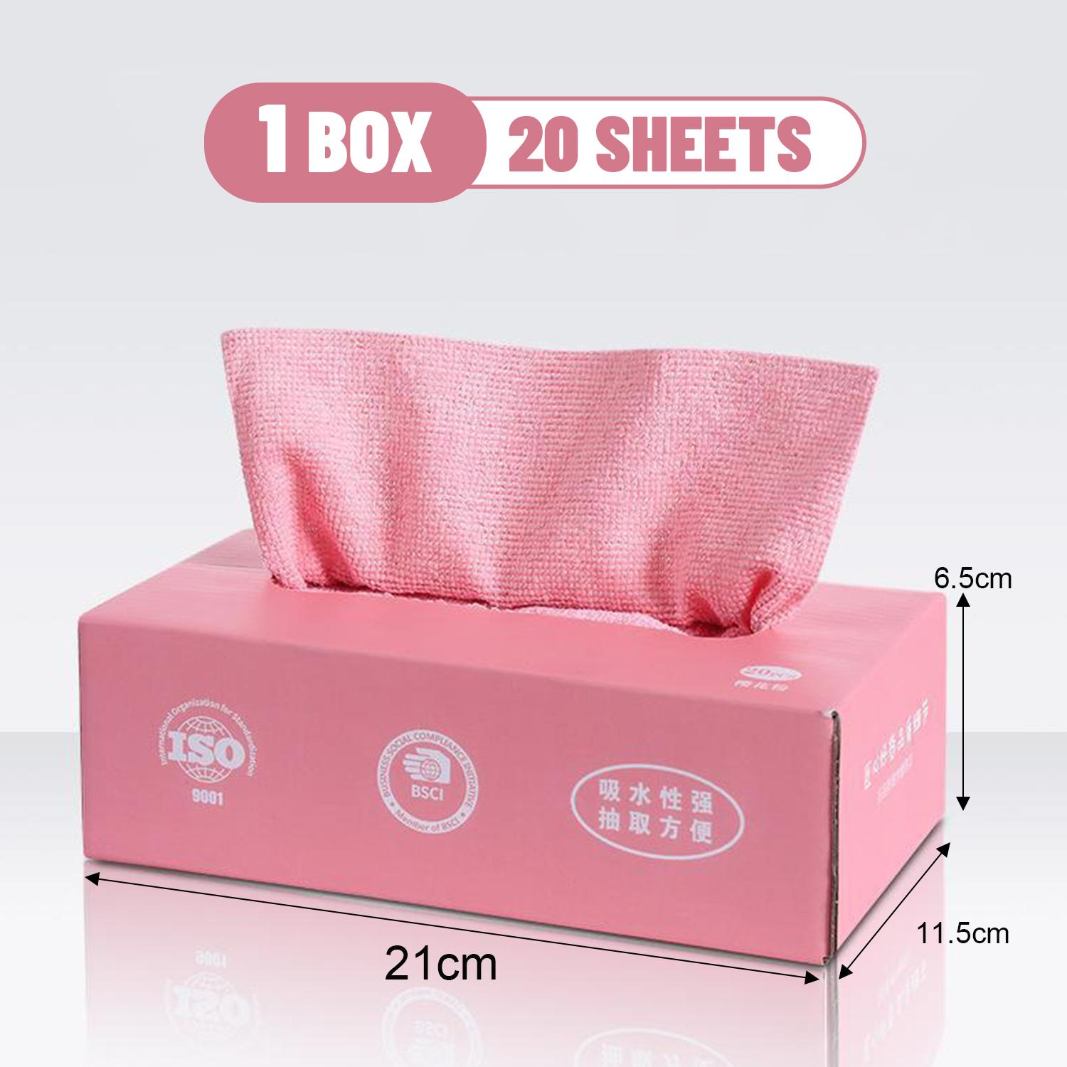 60/20pcs Extractable Cleaning Clothwith Boxes Super Absorbent Cleaning Cloth Nonstick Oil Washable Dishtowels Home Kitchen Rags 20PCS-(1 box)