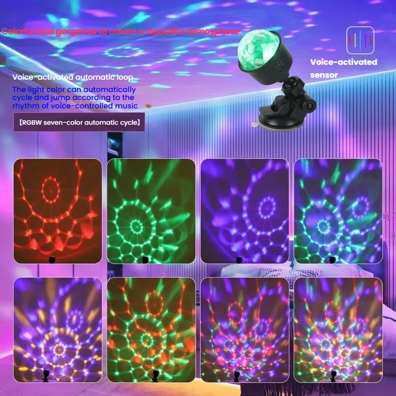 Mini Multicolor USB Projector Light Night Light for Home Bedroom Party Decor Disco Light Kids Room Decoration Christmas Party