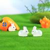 10pcs Cute Luminous Resin Easter Bunny Ornament Glowing in the Dark Miniature Rabbits Figurines Micro Landscape Decor