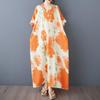 Short Sleeve Plus Size Vintage Floral New In Dresses for Women Casual Loose Maxi Long Summer Dress