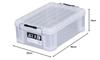 JEJ Astage ST Box #13, Made in Japan, Stackable, Clear, Disaster Preparedness Storage Box [29.5cm W x 44cm D x 16cm H]