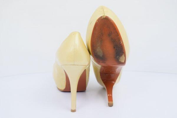 Made in Japan LANVIN Pumps Heel 25.0 Women Beige(USED)
