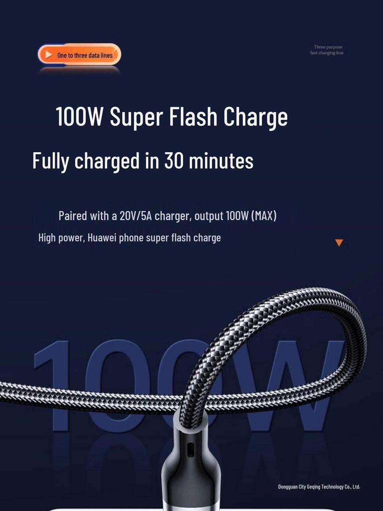 Fast Charging 3-in-1 Universal Phone Charger Multi-Head Cable Set