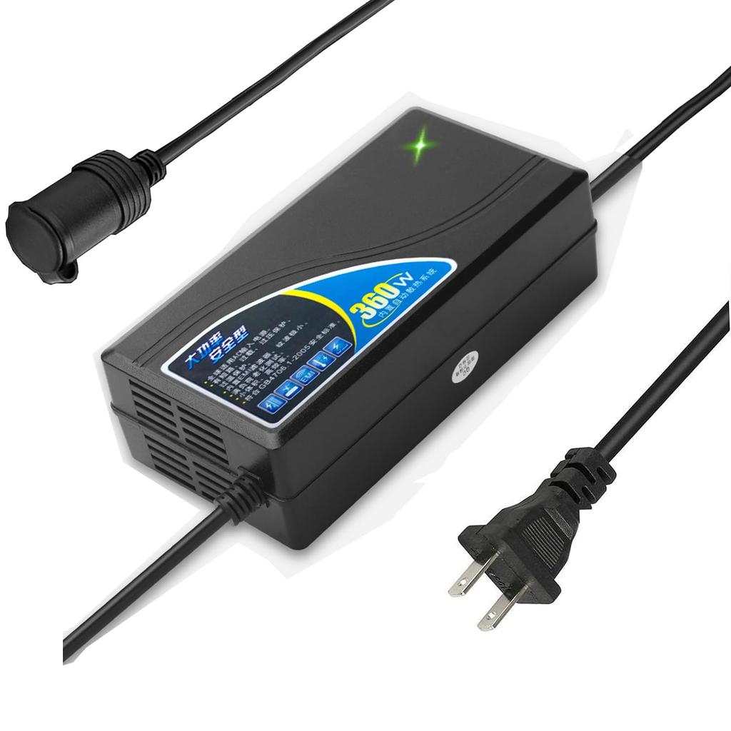 Converter 100V to Car Cigarette Lighter 100V to Power Adapter for Car Refrigerators and Other Devices AC-DC Adapter, 12V, 30A, 360W, Socket, 120VAC,