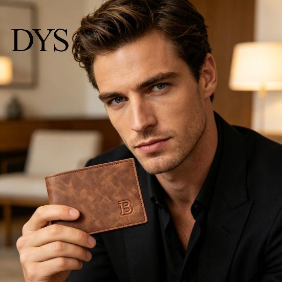Pocket Short Wallet Men Bifold Minimalist with Zippered Coin Card Holder for Work Travel