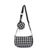 Frühling und Sommer neue Tausend-Vogel-Gitter-Version Damen Tasche modisch breiter Schultergurt Einzel Schulter Umhängetasche frisch Achseltasche