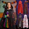 Children And Adults Halloween Party Cape, Horror Witch Role-playing Costume, Death Cape, Unisex.