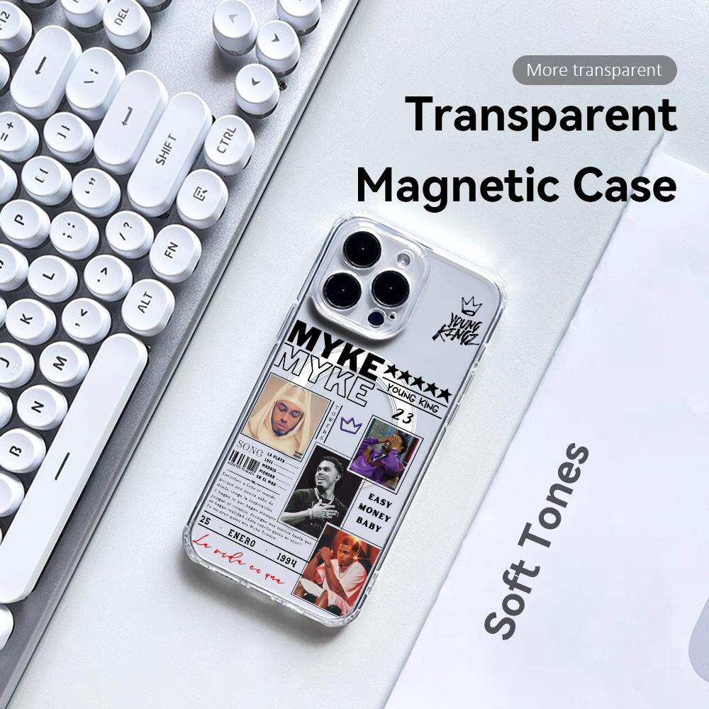 M-Myke TowerS Singer Phone Case For iPhone 17 16 15 14 13 12 Pro Max Plus With Magnetic Crystal Clear Case Wireless Charge