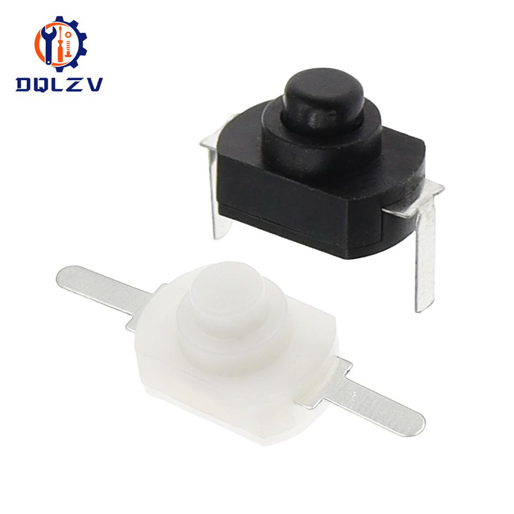 Flashlight switch 12*8MM Mini Push Button Switch On Off 1208YD Self Locking For Electric Torch DC 30V 1A Black White