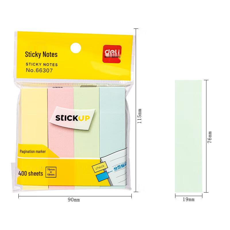 Deli 4-Color Strip Sticky Notes