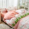 Single duvet cover Printed red quilt cover Thickened plant-cashmere cartoon multicolored bed cover 220x240 double bedding