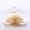 Premium Bamboo Long-Handled Curved Boar Bristle Bath Brush & Detachable Back Scrubber