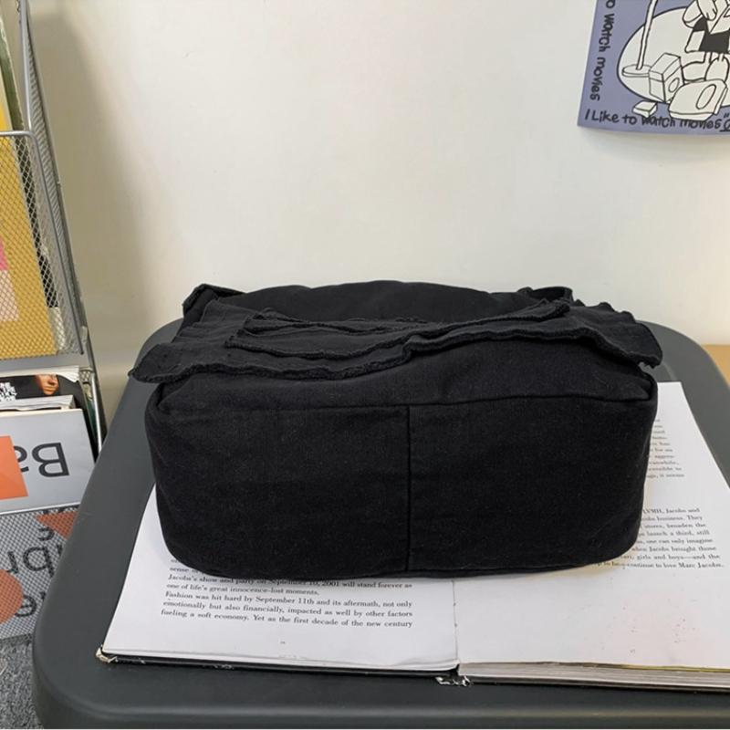 Teenager Canvas Textile Big Capacity School Book Side Sling Bag 2023 Leisure Fabric Cloth Aesthetic Y2K Grunge Hip Hop Pouch Bag