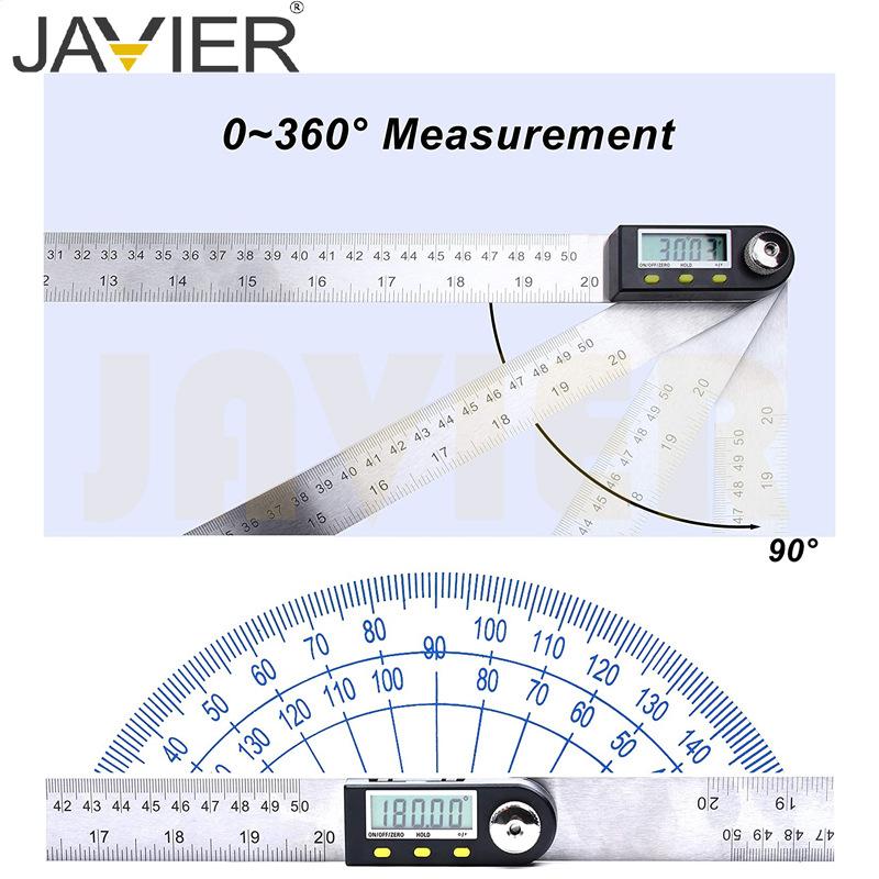 Jieluo's Electronic Digital Display Angle Ruler Protractor Stainless Steel Carpenter's Ruler Measuring Instrument 360 Degrees