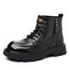 Luxury Quality Designer Men Genuine Leather Shoes Outdoor Business Casual Leather High Top Boots Lace Up Outdoor Motorcycle Boot