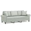 Vidaxl 3-Seater Sofa With Cushions, Light Gray, 180 Cm, Velvet