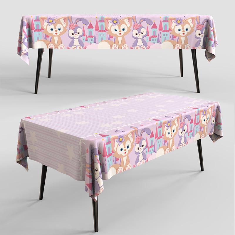 Disposable Tablecloth Cartoon Birthday Party Supplies Solid Color Picnic Table Cover Waterproof Oil-Proof Heavy Duty Rectangle Table Decor 6 Pack