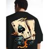 American Streetwear Brand Poker Cartoon Print Short-sleeved Men's and Women's Retro Street Short-sleeved T-shirts, Pure Cotton